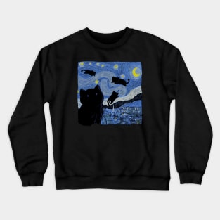 The Starry Cat Night Crewneck Sweatshirt